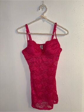 Rampage Fuchsia Lace Nighty with Underwire Cups